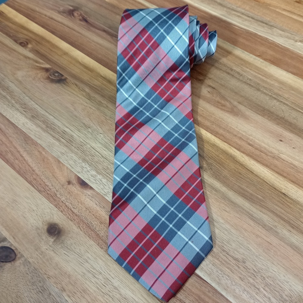 Barbara Blank New York Tie Necktie 100% Silk Handmade USA Made Plaid Colorful‎